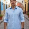 SS Camisa Azul Punteada ML