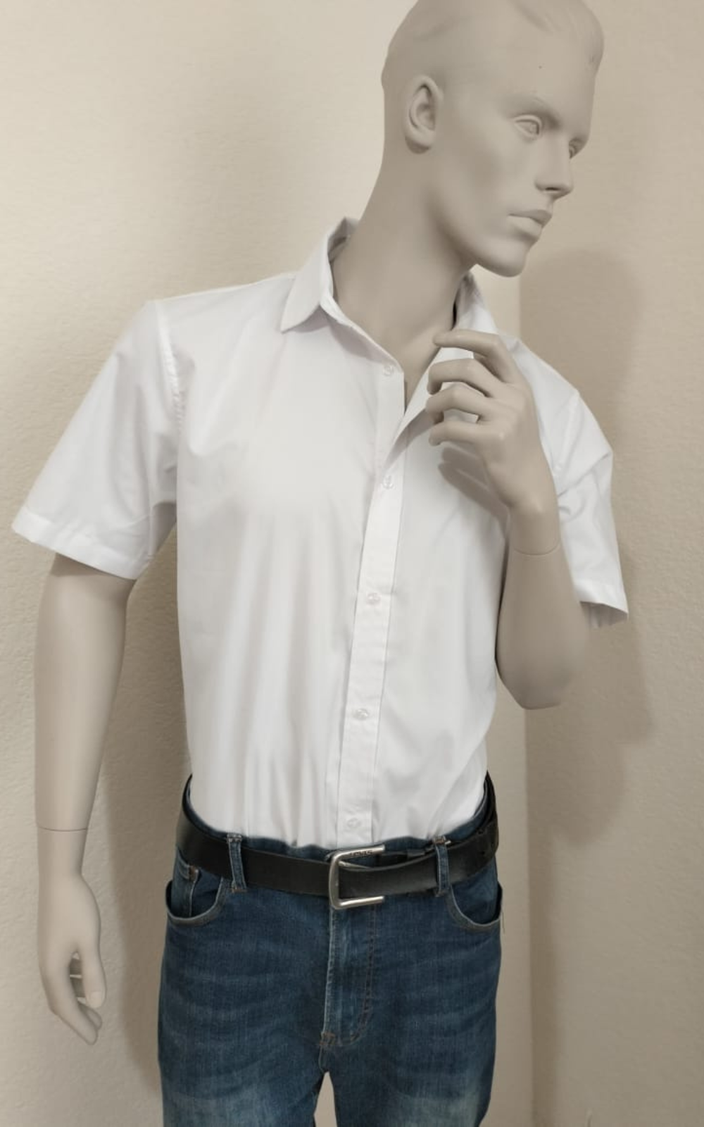 Camisa Casual Blanca Manga Corta