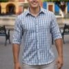 SS Camisa Cuadros Azul Gris ML